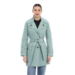 Women’s London Fog Green Trench Coat Size Large NWT